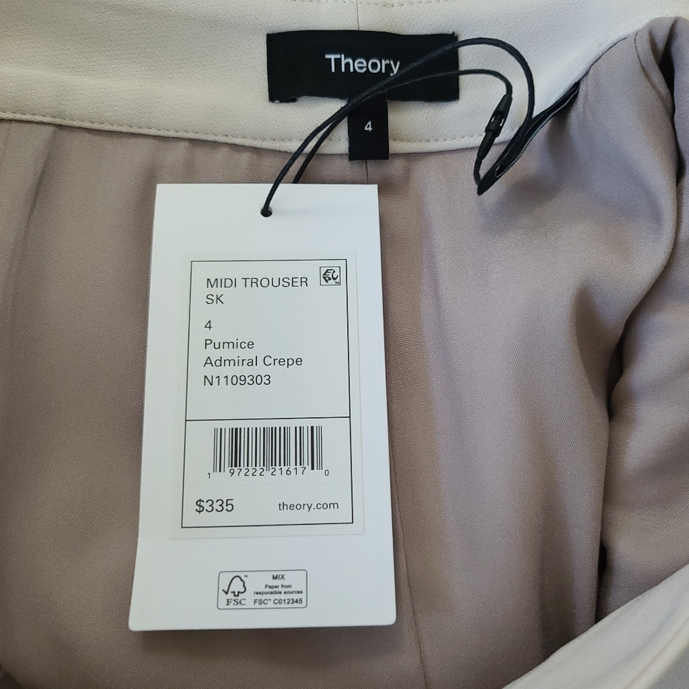 Nwt Theory Admiral Crepe Midi Trouser Skirt In Pu… - image 3